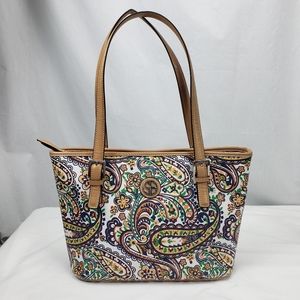 Giani Bernini Saffiano Multi Paisley Medium Size Tote Bag Purse
